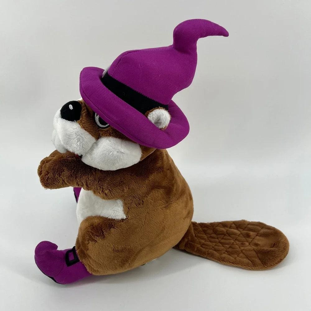 Buc-ee's Halloween Witch Beaver Plush Stuffed Animal Purple Hat & Boots 11